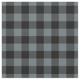 Grå Blå & Svart Rutig Gingham Tyg
