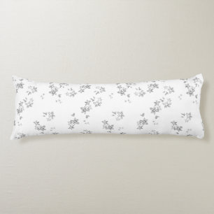 Grå Blommig Kroppskudde   Elegant Minimal Komfort