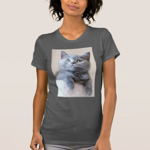 Grå brittisk Shorthair katt T Shirt
