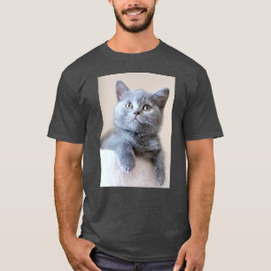 Grå brittisk Shorthair katt T-shirt