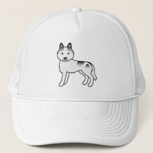 Grå brokig sibirisk husky söt seriehund keps
