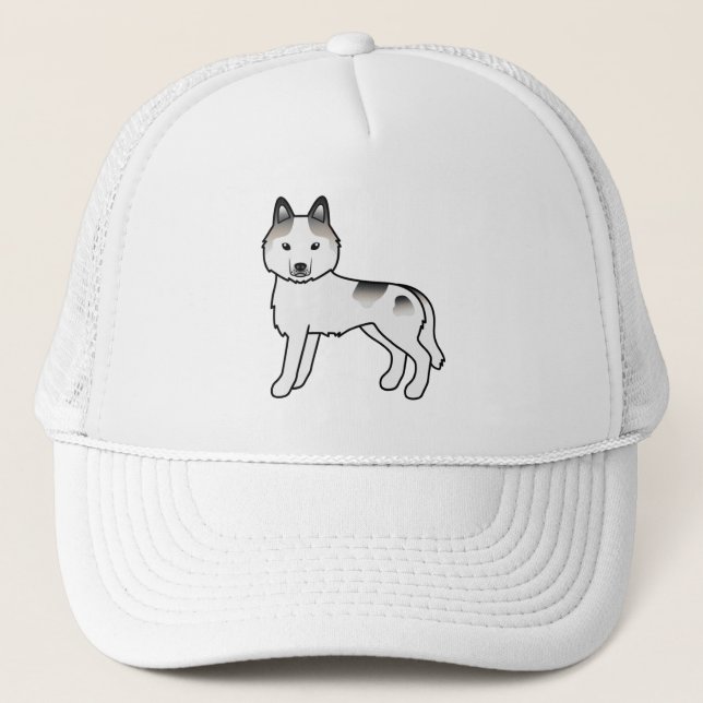 Grå brokig sibirisk husky söt seriehund keps (Framsida)