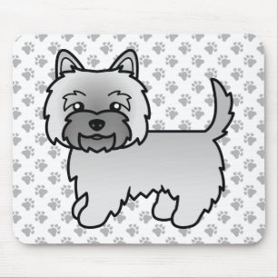 Grå Cairn Terrier Hundillustration & Tassmönster Musmatta