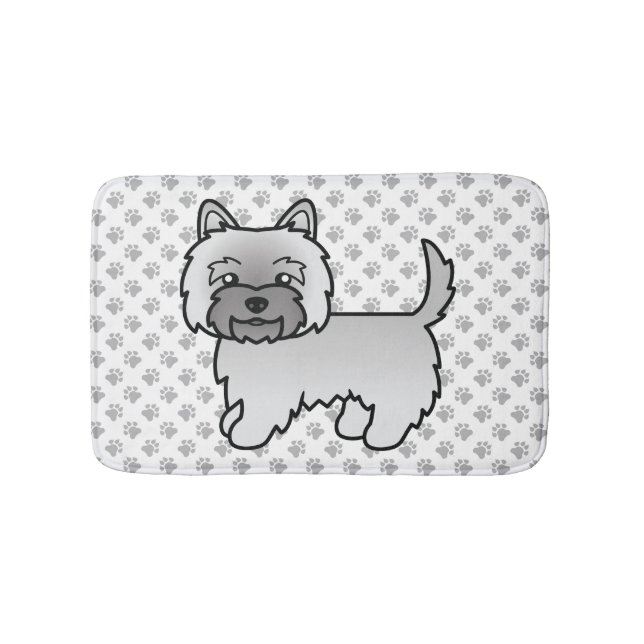 Grå Cairn Terrier Söt Tecknad Hund Badrumsmatta (Framsidan)