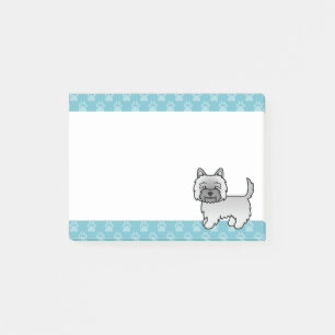 Grå Cairn Terrier Söt Tecknad Hundillustration Post-it Block