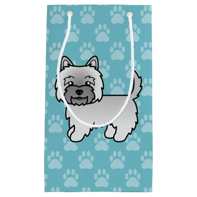 Grå Cairn Terrier Tecknad Hund Illustration (Framsidan)