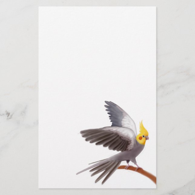 Grå Cockatielbrevpapper Brevpapper (Framsida)