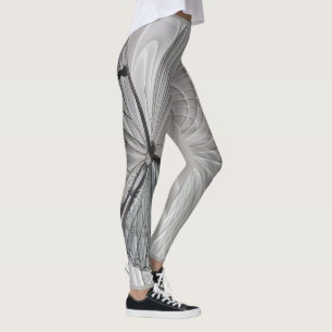 Grå damasker för silver med fjärilsmönster leggings