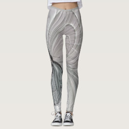 Grå damasker för silver med fjärilsmönster leggings