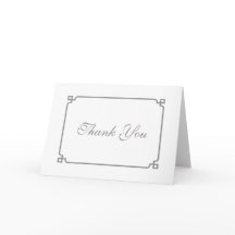 Grå Deco Chic Bröllak tackar kort