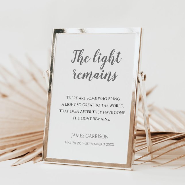Grå Det Ljusar Fortfarande Citat Minnesstund Poster (Skapare uppladdad)