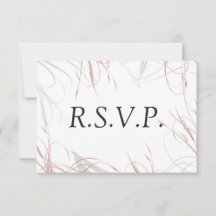 Grå detaljer och rosafärgade virvlar Bröllops-RSVP