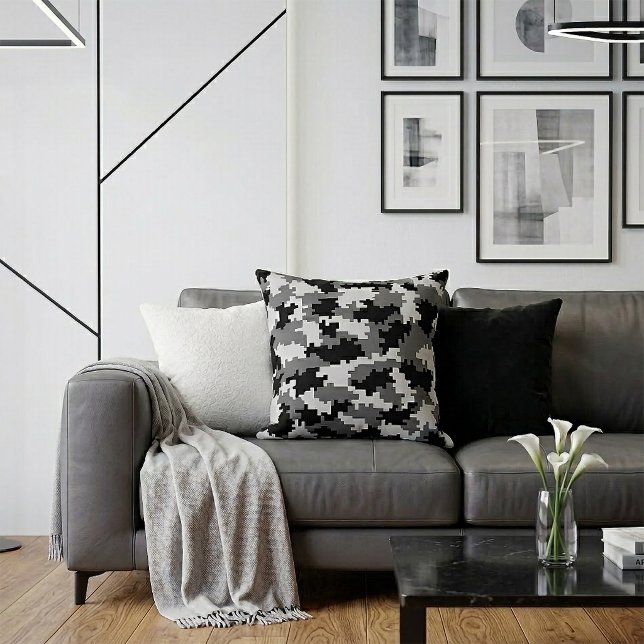 Grå digital kamouflage kudde (Skapare uppladdad)