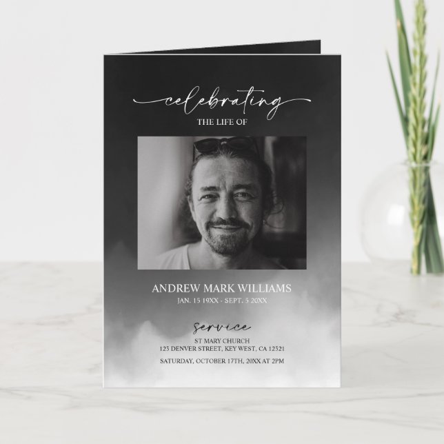 Grå dimma begravning Serviceprogram vikt program (Framsida)