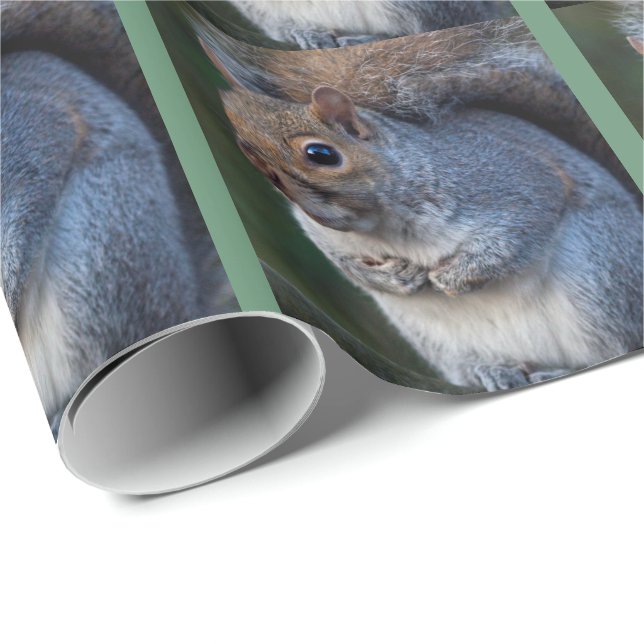 Grå Ekorre Inpackningspapper Presentpapper (Rullad Hörn)