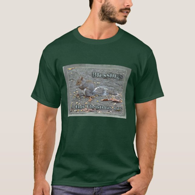 Grå ekorre julserie t-shirt (Framsida)