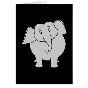 Grå elefant hälsningskort
