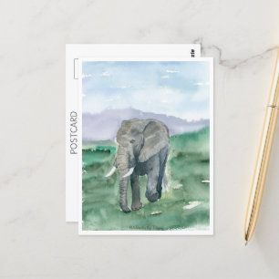 Grå elefant i djungeln vykort