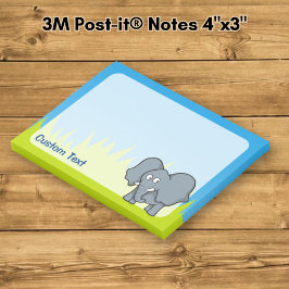 Grå Elefant Tecknad Bild Post-it Block