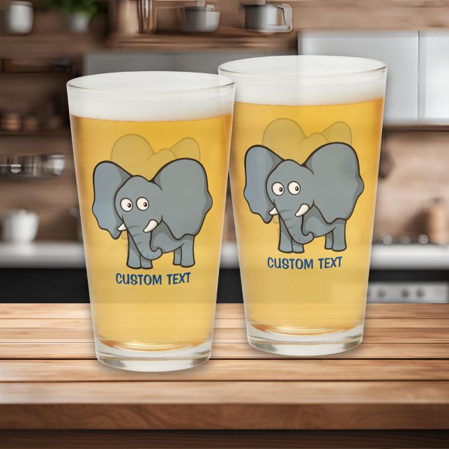Grå Elefant Tecknad Film Glaskopp (Skapare uppladdad)