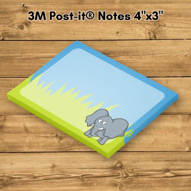 Grå elefant tecknad film post-it block (Skapare uppladdad)