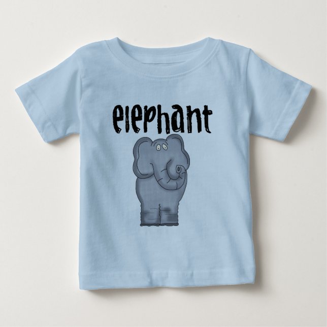 Grå elefantbabyRomper Tee Shirt (Framsida)