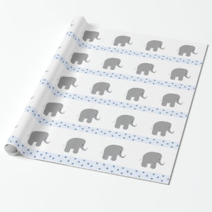 Grå elefanter med en kant av stjärnor presentpapper