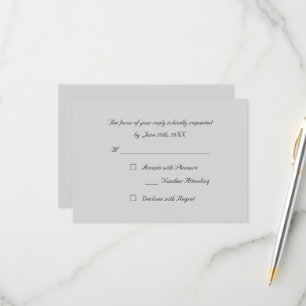 Grå Elegant Svar på Festinbjudan RSVP-kort