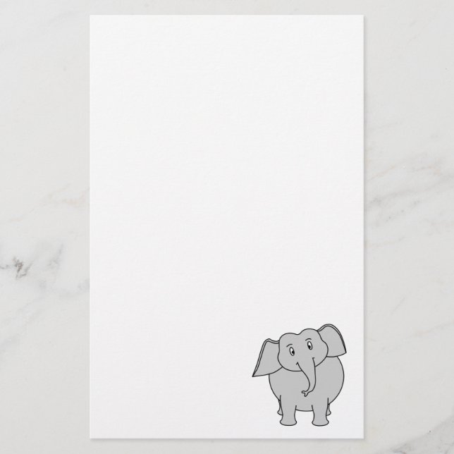 Grå Elephant. Brevpapper (Framsida)