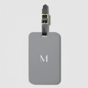 grå eller valfri färg - lägg till monogram bagagebricka