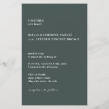 Grå enkel typografi modern bröllopsinbjudan