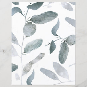 Grå Eukalyptusgrenar Scrapbookpapper