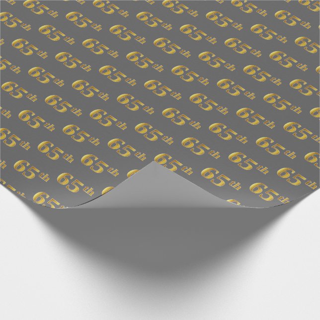 Grå, Falskt Guld 65:e (Sextiofemte) Händelse Presentpapper (Hörn)