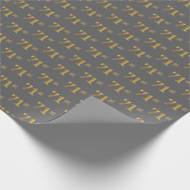 Grå, Falskt Guld 71:a (Sjuttioförsta) Händelse Presentpapper (Hörn)