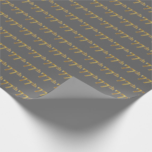 Grå, Falskt Guld 77:e (Sjuttio-Sjunde) Händelse Presentpapper (Hörn)