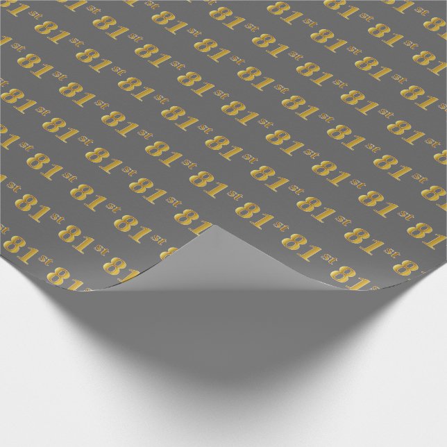 Grå, Falskt Guld 81:a (åttioförsta) Händelse Presentpapper (Hörn)