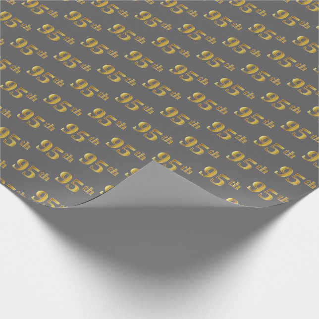 Grå, Falskt Guld 95:e (Nittiofemte) Händelse Presentpapper (Hörn)