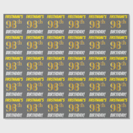 Grå, Falskt/Imiterat Guld, "98-ÅRSDAG" Presentpapper