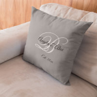 Grå Fancy Bröllopsjubileum Monogram