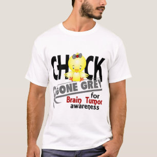 Grå färg 2 för chick för hjärnTumor borta Tee