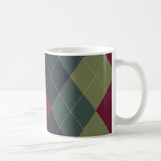 Grå färg blått, magentafärgad Argyle mugg