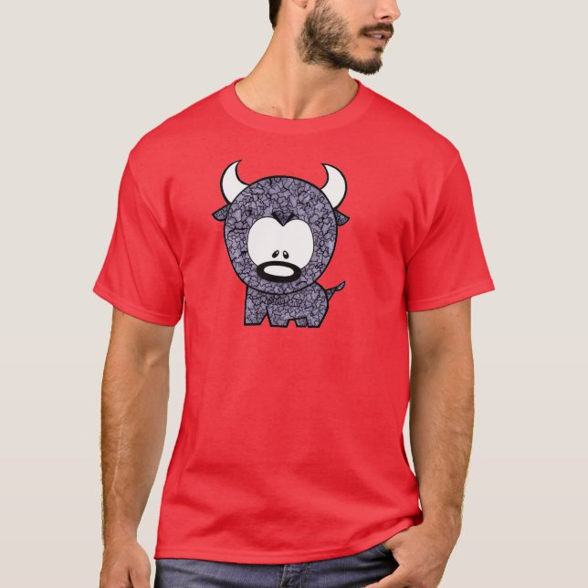 GRÅ FÄRG CEMENTERAR TJUREN T-SHIRT (Framsida)