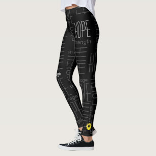Grå färg för BelieveBig kuragestyrka på svart Leggings