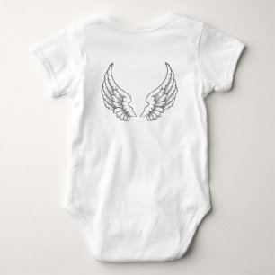 Grå färg för Bodysuit för ängelvingarbaby Tee