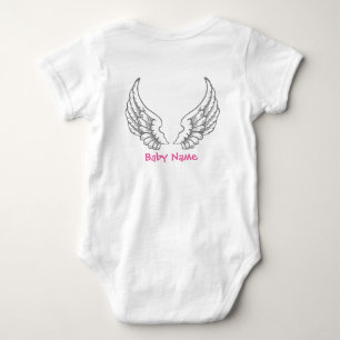 Grå färg för Bodysuit för namn för ängelving Tee