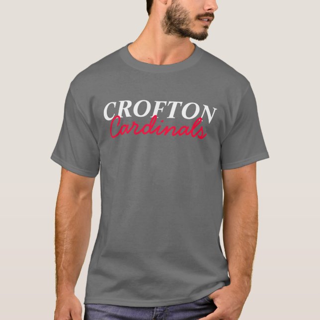 Grå färg för Crofton kardinalmörk T-shirt (Framsida)