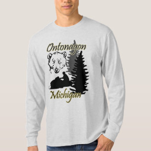 Grå färg för LS för Ontonagon Michigan T-shirt