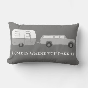 Grå färg för RV Motorhome Vanlife för Lumbarkudde