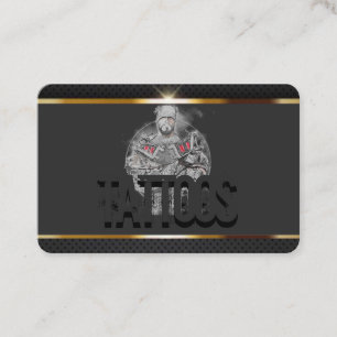 Grå färg för tatueringlogotypteckning, Bkack, g Visitkort