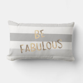 Grå färg görar randig guld är sagolik lumbarkudde